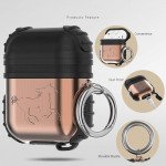 Wholesale Metallic Design Heavy Duty with Silicone Cover Skin for Airpod Charging Case (Bronze Black)